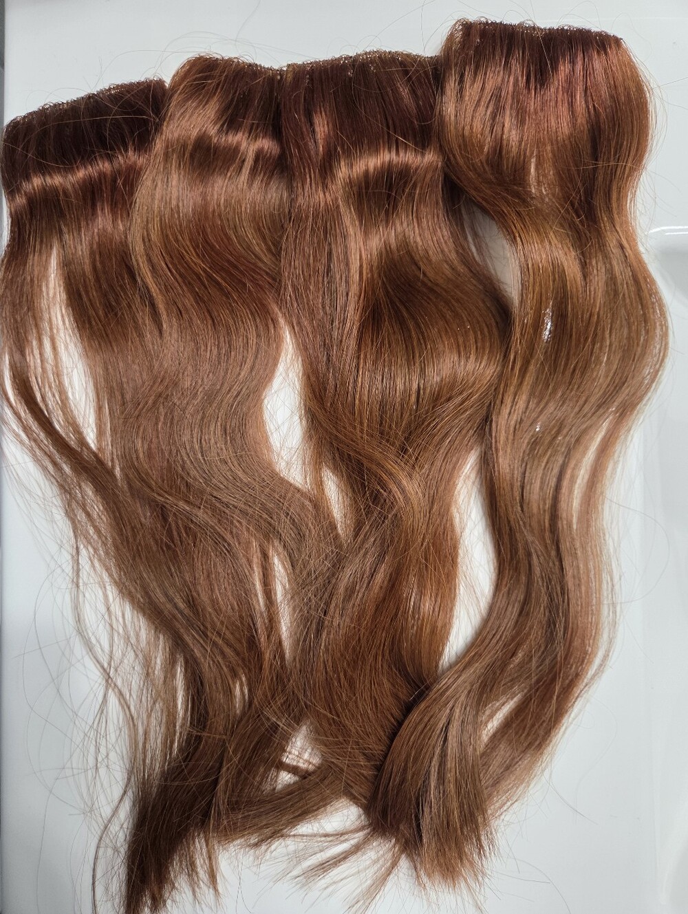 Scalp Hair Fill Ins Dyed Auburn Brown